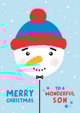 Snowman Christmas Card For Son created by Macie Dot Doodles
