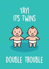 Congratulations Twins New Baby Card 8624 created by Thirty Mussels