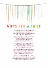 Gifts for a child card created by Joanna Miller