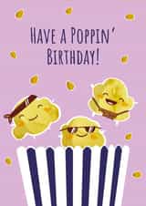 Popping Popcorn Birthday Card 15938 created by Squiggle Scribble