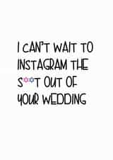 Cheeky Jewish wedding card - I can't wait to Instagram the shit out of your wedding created by Little Lisa Designs