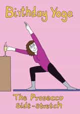 yoga prosecco Birthday Card 1926 created by Off The Leash Cartoons by Rupert Fawcett
