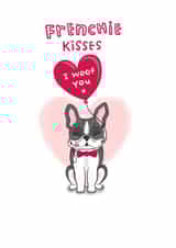 Frenchie French Kisses Valentines Day Card 11069 created by Blue Kiwi Design