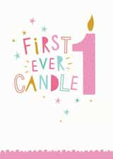 candle 1 Birthday Card 16084 created by Dotty Black