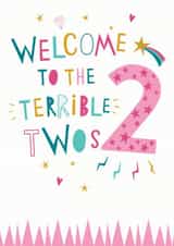 2 terrible twos Birthday Card 16086 created by Dotty Black