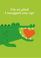 Cute crocodile valentines card created by Pookie Studio