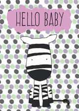 zebra hello New Baby Card 13903 created by Elki Shaw