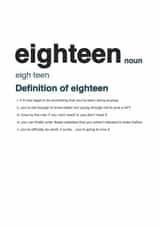 eighteen noun Birthday Card 5708 created by Redrakoon