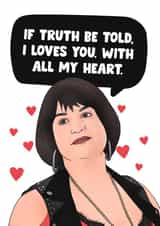 Cute Nessa Valentines Day Card / Anniversary Card - Gavin and Stacey - I Loves You With All My Heart created by Hey Huns It's Nicole
