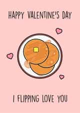 pancakes flipping Valentines Day Card 34031 created by Rishi