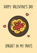 spaghetti pants Valentines Day Card 34032 created by Rishi