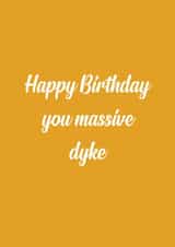 Funny Lesbian Birthday Card created by The Sweary Card Co