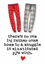 pjs pyjamas Valentines Day Card 6006 created by Mrs Best Paper Co.