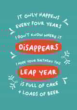 Funny Leap Year Birthday card created by PaperJam Print Co.