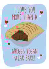 Greggs Vegan Valentines Day Card 40374 created by I Made A Card