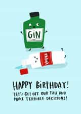 gin vodka Birthday Card 6274 created by Lucy Maggie Designs