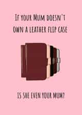 leather flip phone Mothers Day Card 12380 created by Original Fox Cards