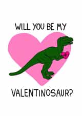 dinosaur dino Valentines Day Card 34466 created by Interrobang Art