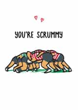 Cute Valentines Day - Rugby - Pun - You're Scrummy created by Of Life & Lemons Ltd.