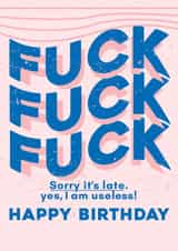 sweary fuck Birthday Card 16229 created by Alice's Illustrations