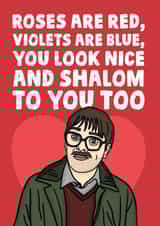 Cute Valentines Day Card - Jim Bell - Friday Night Dinner - You Look Nice And Shalom To You Too created by Studio Doodles