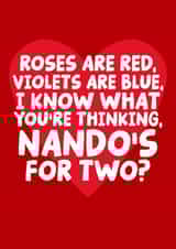 Cheeky Nandos Valentines Day Card - Funny Nandos Love Poem - Peri Peri Chicken created by Studio Doodles