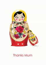 russian doll adult Mothers Day Card 13736 created by Sarah Wilton