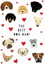 Cute Dog Dad Valentines Day Card / Anniversary Card - The Best Dog Dad created by Heather Alstead Design LTD
