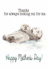 Happy Mother's Day Otter Watercolor Card created by Wandering Laur