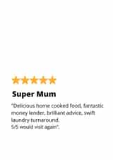 Funny Mothers Day Card - Mum - Review - Super Mum created by original fox designs