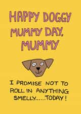 Cheeky Mother's Day card for a dog mum created by Off The Leash Cartoons by Rupert Fawcett