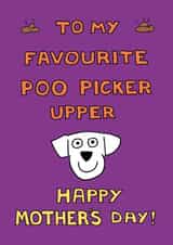 favourite poo Mothers Day Card 1941 created by Off The Leash Cartoons by Rupert Fawcett