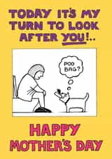 today look after you Mothers Day Card 1942 created by Off The Leash Cartoons by Rupert Fawcett