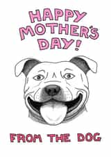 staffie staffordshire Mothers Day Card 1945 created by Off The Leash Cartoons by Rupert Fawcett