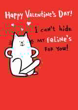 can't hide feline Valentines Day Card 39097 created by Hew Ma
