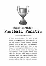 Happy Birthday Football Fanatic created by Coulson Macleod