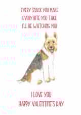 Otterhound every snack Valentines Day Card 14147 created by Sarah Maddox