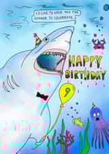 sea shark Birthday Card 16132 created by ALL Cards