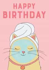 Happy Birthday - Pamper Cat created by Katherine Lynas
