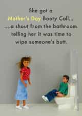 Funny Mothers Day Card - Bootycall Bathroom - From The Kids created by Bold & Bright Cards