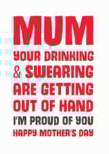 drinking swearing Mothers Day Card 31449 created by Mostly Beautiful