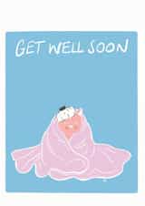 cat blanket Get Well Card 16621 created by That Fat Cat Illustration