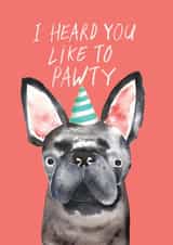 frenchie party Birthday Card 15557 created by JOLLY AWESOME