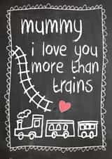 trains cute Mothers Day Card 15177 created by Mad Philomena