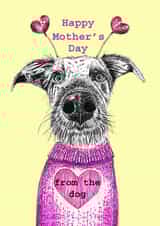 Funny Lurcher Mother's Day Card created by sarahcoxartwork