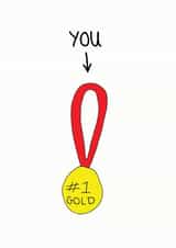 No. 1 gold card created by Cat Flap Cards