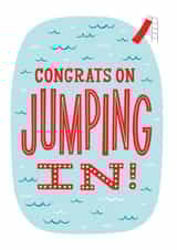 Cute Congratulations Card - Swimming Pool - Congrats on Jumping In! created by Kay Wolfersperger