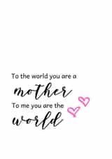 world you are Mothers Day Card 9495 created by Rachey Jay Crafts