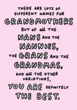 Cute Mothers Day Card - Grandmother - There Are Lots Of Different Names For Grandmothers created by Veronica Dearly
