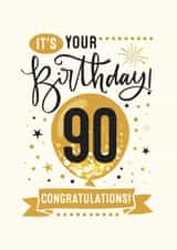 Congratulations 90th Birthday Card created by Little Red Cherry